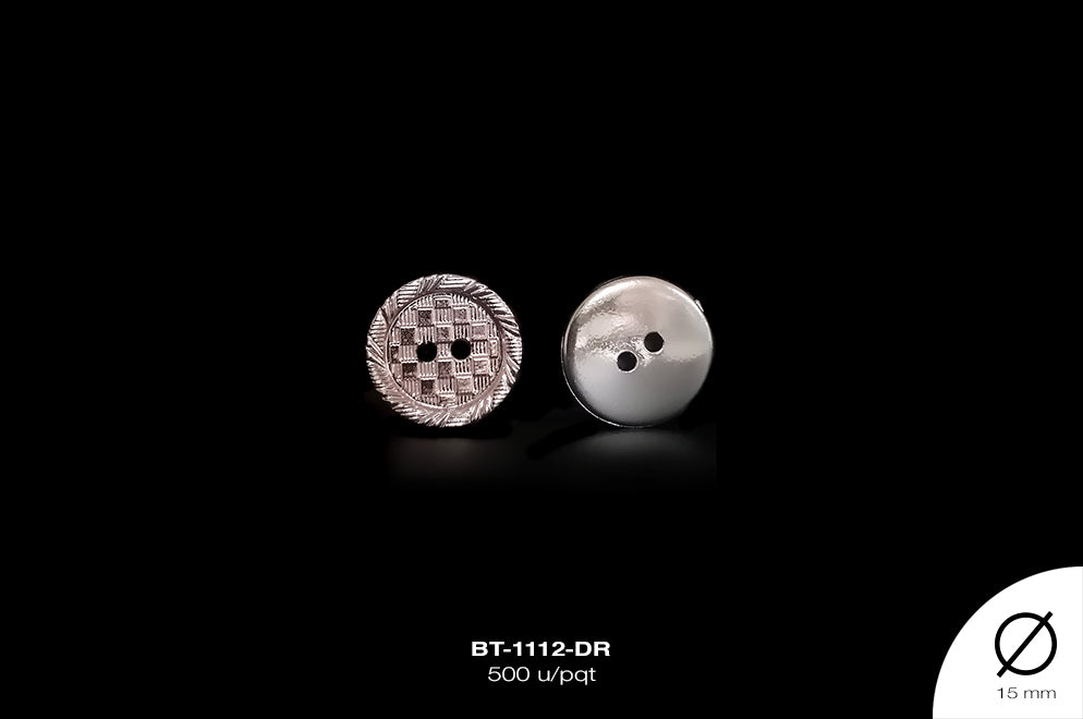 Botón metalizado 2 huecos dorado rosado