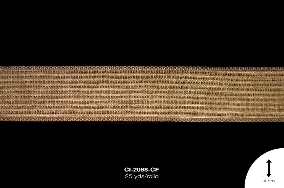 Cinta de yute café de 4 cm